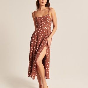 NWT* Abercrombie & Fitch Tie-Strap Corset Midi Dress